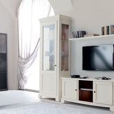 Vetrina argentiera espositore classica in legno di ciliegio con intarsio a 1 porta in legno e vetro, fianchi il legno e vetro collezione Arte Piombini Mobili Classici Italiani 8821
